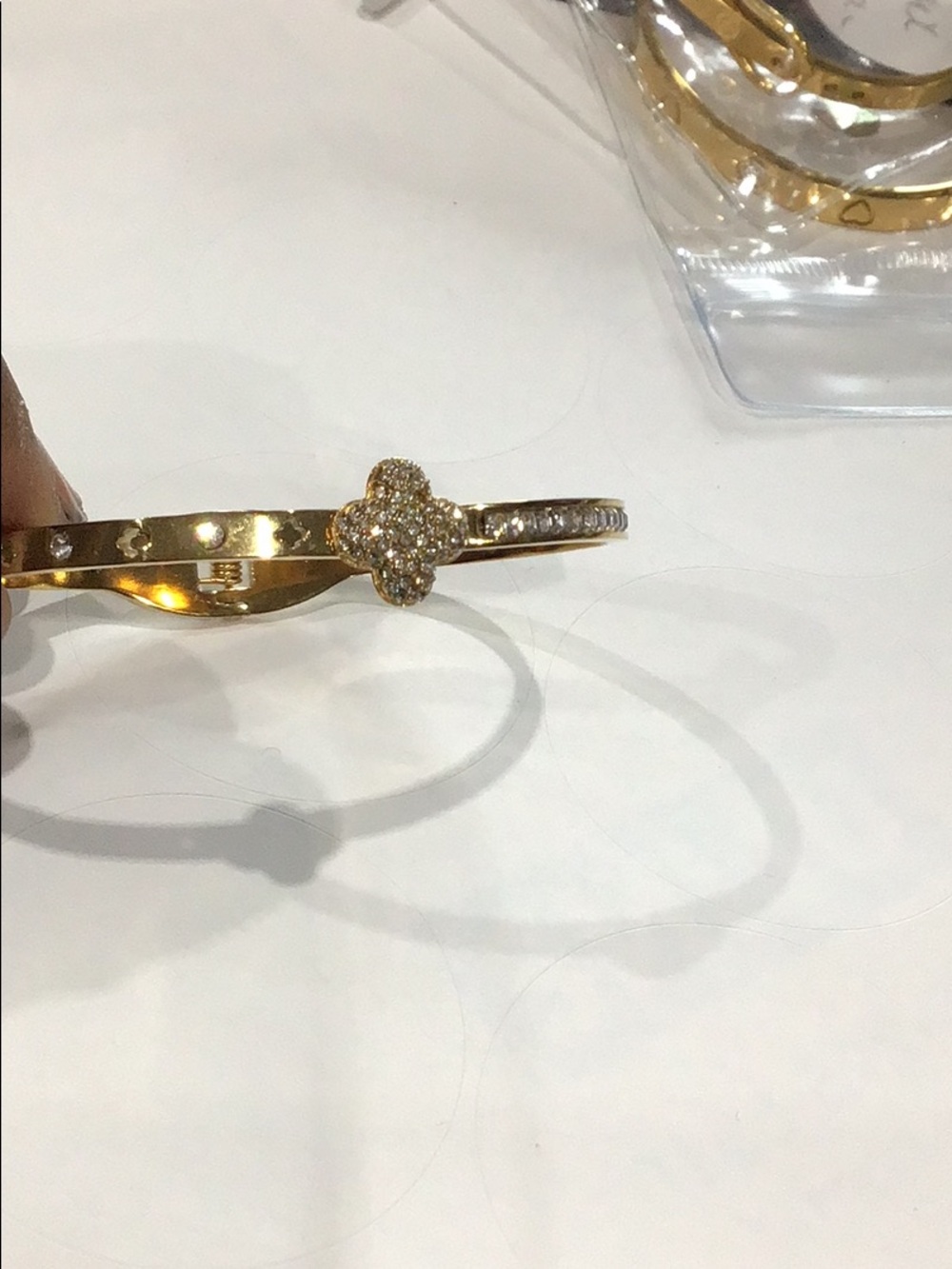 rhinestone clover sss bangle